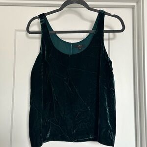 J. Crew Velvet Camisole in Deep Green